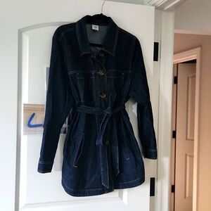 Cabi blue denim jacket with tie xl